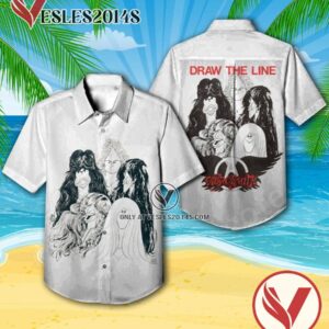 Aerosmith Draw The Line Album Cover Hawaiian Shirt, Unique Gifts For Music Lovers - Vesles2014S