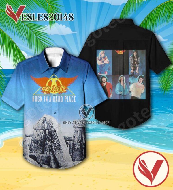 Aerosmith Rock In A Hard Place Album Cover Hawaiian Shirt, Unique Gifts For Music Lovers - Vesles2014S