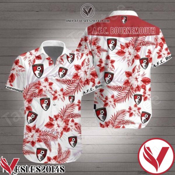 Afc Bournemouth Red Tropical Floral White Hawaiian Shirt, Unique Gifts For Friends - Vesles2014S 1