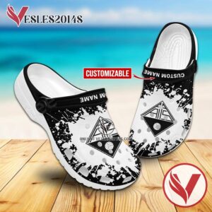 Aguas Santas Milaneza Handball Logo Custom Crocs, Unique Footwear For Fans