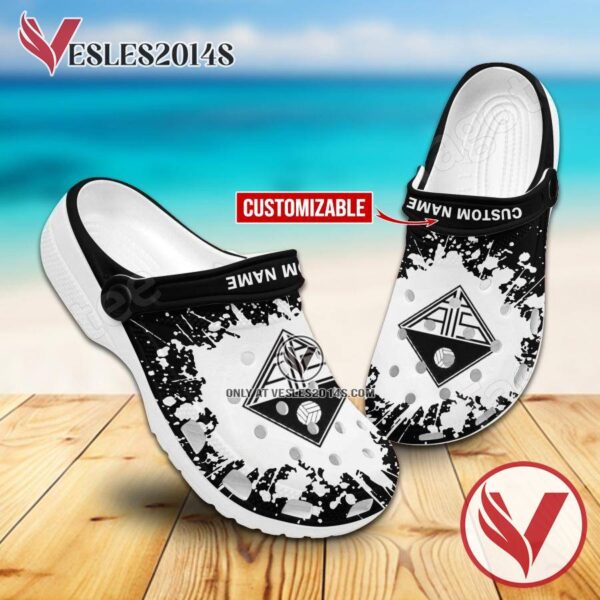 Aguas Santas Milaneza Handball Logo Custom Crocs, Unique Footwear For Fans