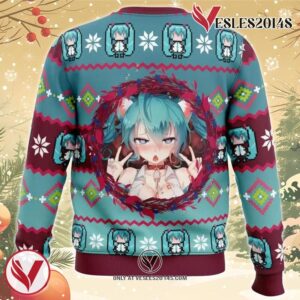 Ahegao Hatsune Miku Ugly Christmas Sweater, Unique Christmas Gift For Fans - Vesles2014S 1