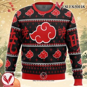 Akatsuki Naruto Ugly Christmas Sweater, Unique Christmas Gift For Fans - Vesles2014S