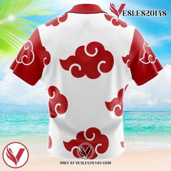 Akatsuki White Naruto Hawaiian Button Up Shirt, Perfect Gifts For Anime Lovers - Vesles2014S 1