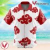 Akatsuki White Naruto Hawaiian Button Up Shirt, Perfect Gifts For Anime Lovers - Vesles2014S