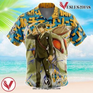 Aki Chainsaw Man Hawaiian Button Up Shirt, Perfect Gifts For Anime Lovers - Vesles2014S