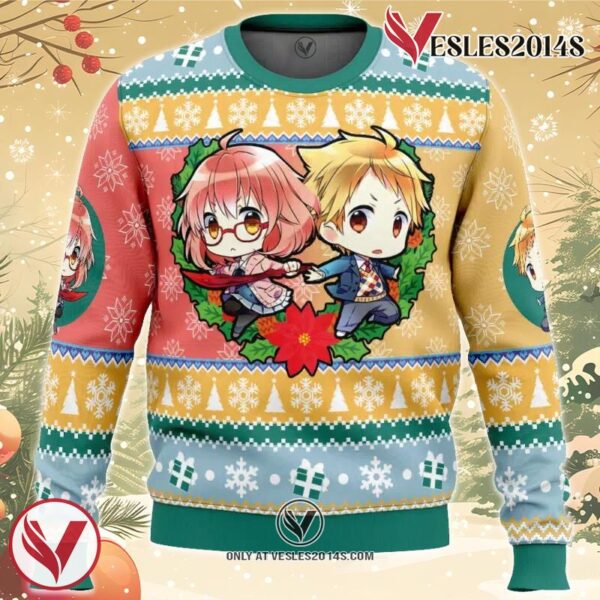 Akihito and Mirai Beyond the Boundary Ugly Christmas Sweater, Unique Christmas Gift For Fans - Vesles2014S 1QB