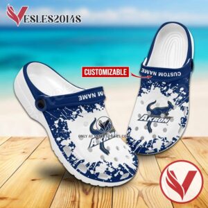 Akron Logo Custom Crocs Clogs, Unique Footwear For Fans