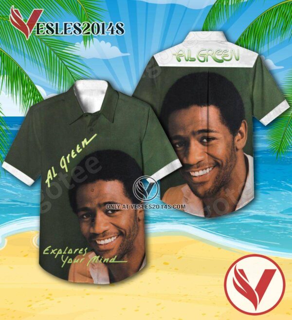Al Green Explores Your Mind Album Cover Green Hawaiian Shirt, Unique Gifts For Music Lovers - Vesles2014S