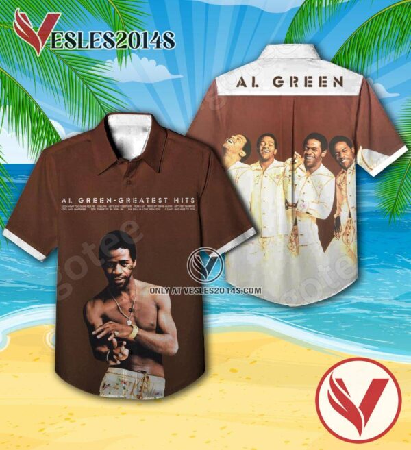 Al Green’s Greatest Hits Album Cover Brown Hawaiian Shirt, Unique Gifts For Music Lovers - Vesles2014S