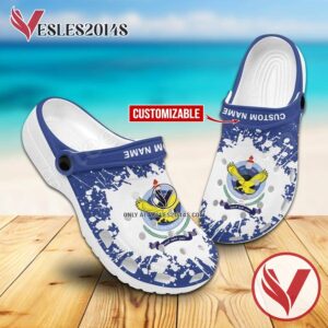 Al Quwa Al Jawiya Logo Custom Crocs Clogs, Unique Footwear For Fans