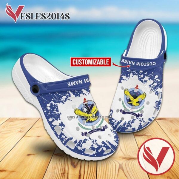Al Quwa Al Jawiya Logo Custom Crocs Clogs, Unique Footwear For Fans