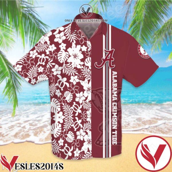 Alabama Crimson Tide Flowery Garnet Hawaiian Shirt And Short, Unique Gifts For Friends - Vesles2014S 1