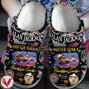 Alan Jackson Singer Music hotter than a hoochie coochie Crocs Crocband Clogs Shoes, Unique Gifts For Fans Style 1 - Vesles2014S