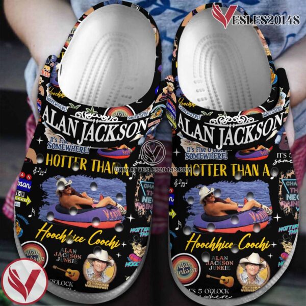 Alan Jackson Singer Music hotter than a hoochie coochie Crocs Crocband Clogs Shoes, Unique Gifts For Fans Style 1 - Vesles2014S