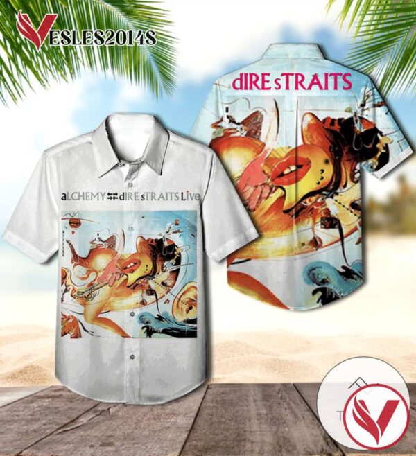 Alchemy Dire Straits Live Album Cover Hawaiian Shirt, Best Gift For Music Lovers Vesles2014S