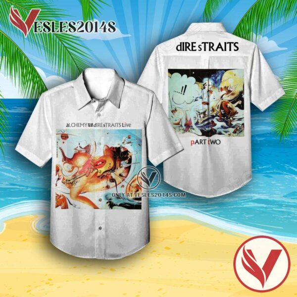 Alchemy Dire Straits Live Part Two Album Cover White Hawaiian Shirt, Unique Gifts For Music Lovers - Vesles2014S