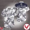 Alfa Romeo Black Tropical Floral White Hawaiian Shirt, Unique Gifts For Friends - Vesles2014S 1