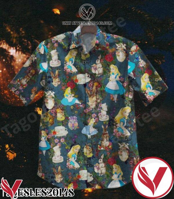 Alice Bunny And Tea Easter Hawaiian Shirt, Unique Gifts For Friends - Vesles2014S 1