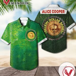 Alice Cooper Billion Dollar Babies Album Cover Hawaiian Shirt, Best Gift For Music Lovers Vesles2014S