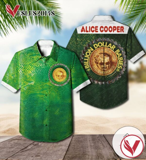 Alice Cooper Billion Dollar Babies Album Cover Hawaiian Shirt, Best Gift For Music Lovers Vesles2014S