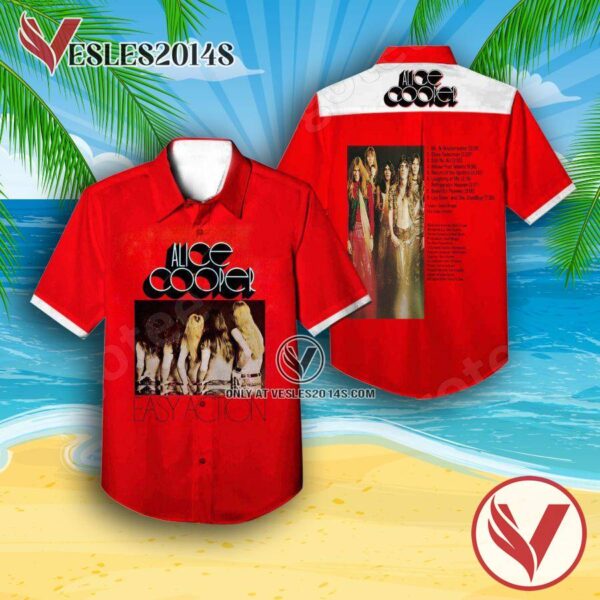 Alice Cooper Easy Action Album Cover Hawaiian Shirt, Unique Gifts For Music Lovers - Vesles2014S