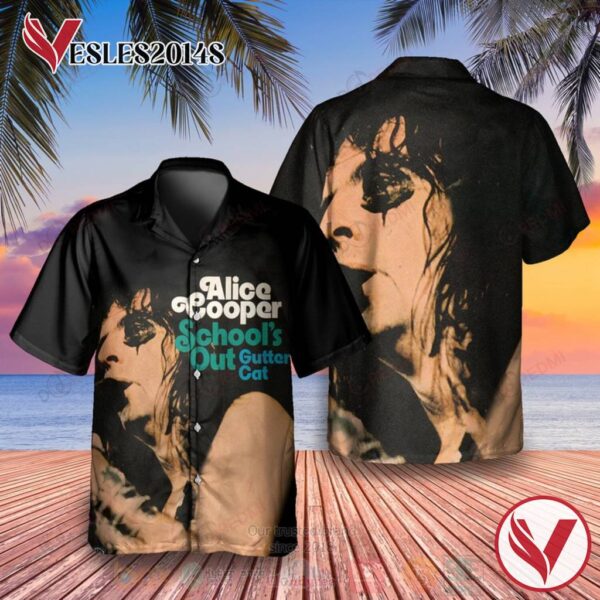 Alice Cooper Gutter Cat Album Hawaiian Shirt, Best Gift For Music Lovers Vesles2014S