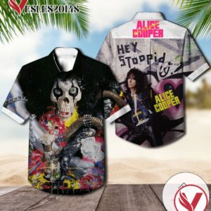 Alice Cooper Hey Stoopid Album Cover Hawaiian Shirt, Best Gift For Music Lovers Vesles2014S