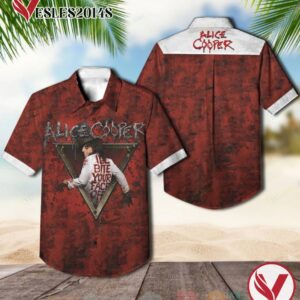 Alice Cooper I'll Bite Your Face Off Album Hawaiian Shirt, Best Gift For Music Lovers Vesles2014S