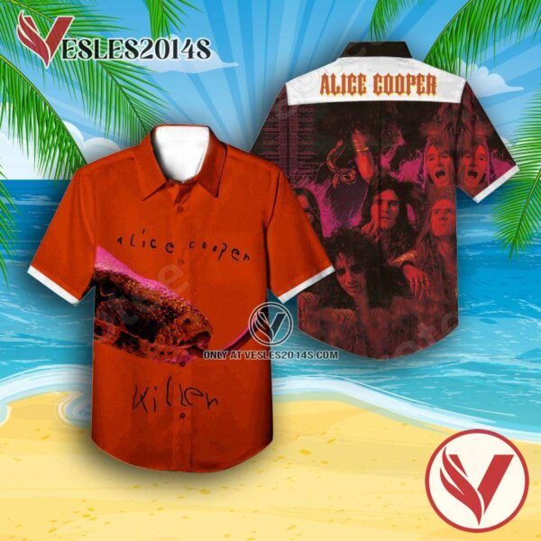 Alice Cooper Killer Album Cover Style 2 Hawaiian Shirt, Unique Gifts For Music Lovers - Vesles2014S