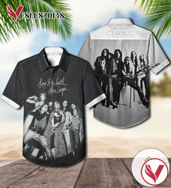 Alice Cooper Love It To Death Album Cover Hawaiian Shirt, Best Gift For Music Lovers Vesles2014S