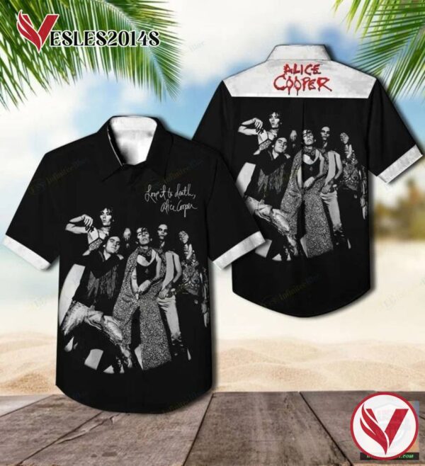Alice Cooper Love It to Death Album Hawaiian Shirt , Best Gift For Music Lovers Vesles2014S