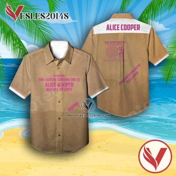 Alice Cooper Muscle Of Love Album Cover Hawaiian Shirt, Unique Gifts For Music Lovers - Vesles2014S