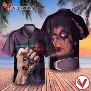 Alice Cooper Raise Your Fist And Yell Album Hawaiian Shirt, Best Gift For Music Lovers Vesles2014S
