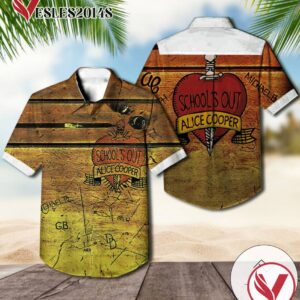 Alice Cooper School's Out Album Cover Hawaiian Shirt, Best Gift For Music Lovers Vesles2014S