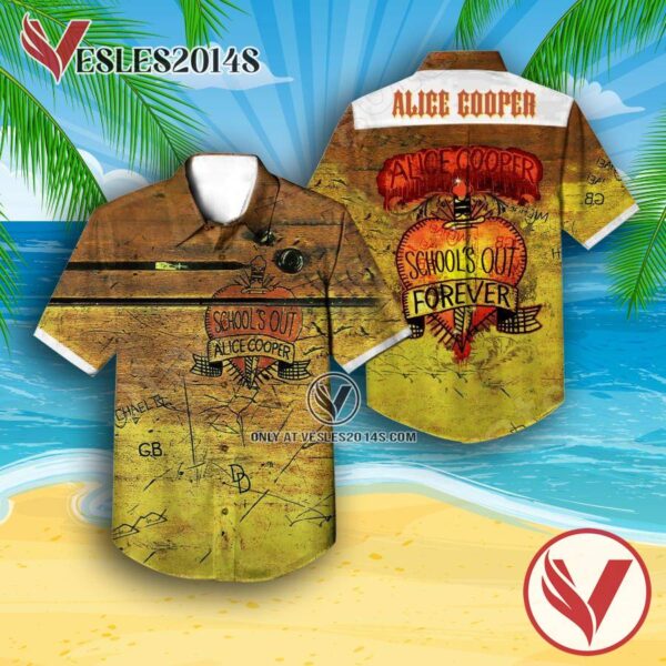 Alice Cooper School’s Out Album Cover Style 2 Hawaiian Shirt, Unique Gifts For Music Lovers - Vesles2014S