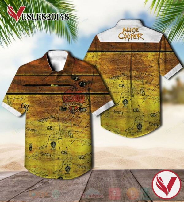 Alice Cooper School's Out Album Hawaiian Shirt, Best Gift For Music Lovers Vesles2014S
