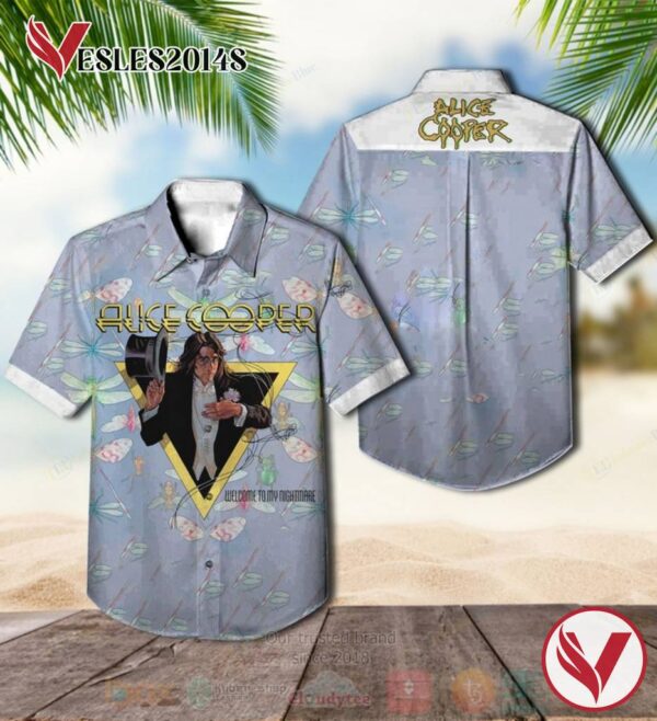 Alice Cooper Welcome to My Nightmare Album Hawaiian Shirt, Best Gift For Music Lovers Vesles2014S fjK