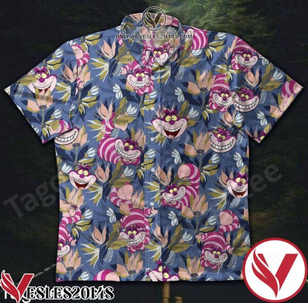 Alice In Wonderland Cheshire Cat Flower Hawaiian Shirt, Unique Gifts For Friends - Vesles2014S 1