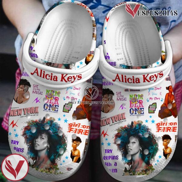 Alicia Keys Singer Music Crocs Crocband Clogs Shoes, Unique Gifts For Fans - Vesles2014S