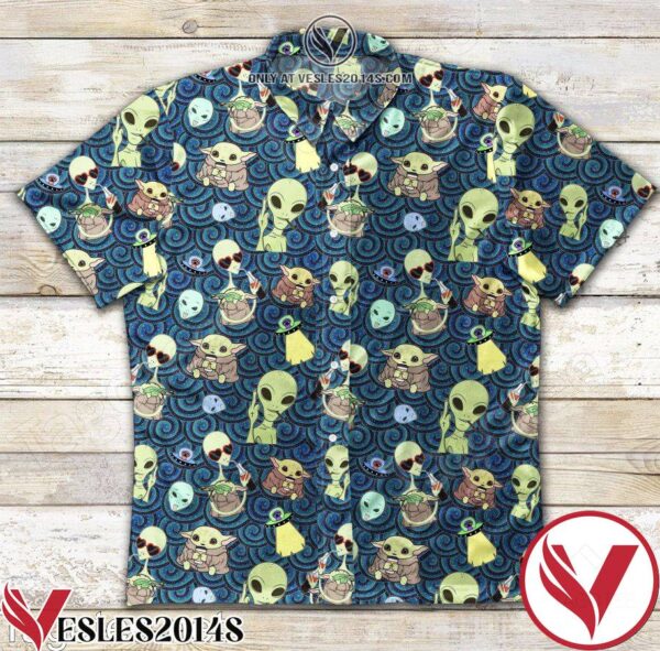 Alien And Baby Yoda Hawaiian Shirt, Unique Gifts For Friends - Vesles2014S 1