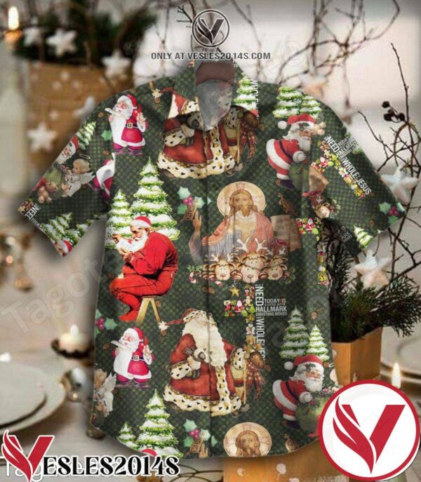 All I Need Today Is A Little Bit Of Hallmark Christmas Movies And A Whole Lot Of Jesus Green Hawaiian Shirt, Unique Gifts For Friends - Vesles2014S 1