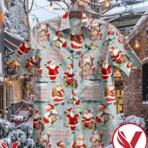All I Want For Christmas Is A Big Fish Santa Hawaiian Shirt, Unique Gifts For Friends - Vesles2014S 1
