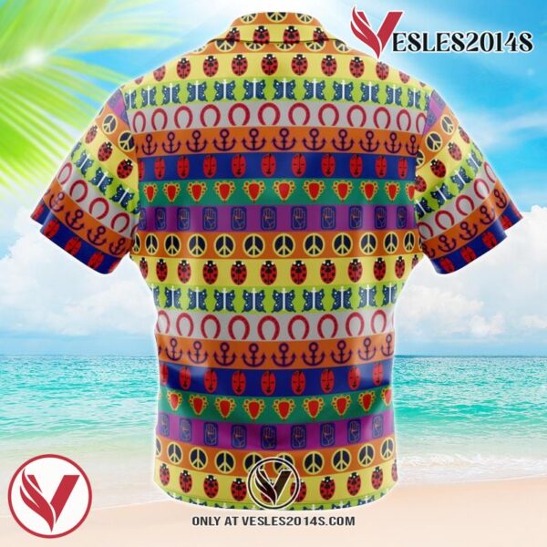 All Symbols Pattern Jojo’s Bizarre Adventure Hawaiian Button Up Shirt, Perfect Gifts For Anime Lovers - Vesles2014S 1
