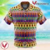 All Symbols Pattern Jojo’s Bizarre Adventure Hawaiian Button Up Shirt, Perfect Gifts For Anime Lovers - Vesles2014S