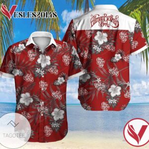 Allman Brother Band Hawaiian Graphic Print Short Sleeve Hawaiian Casual Shirt Vesles2014S 1