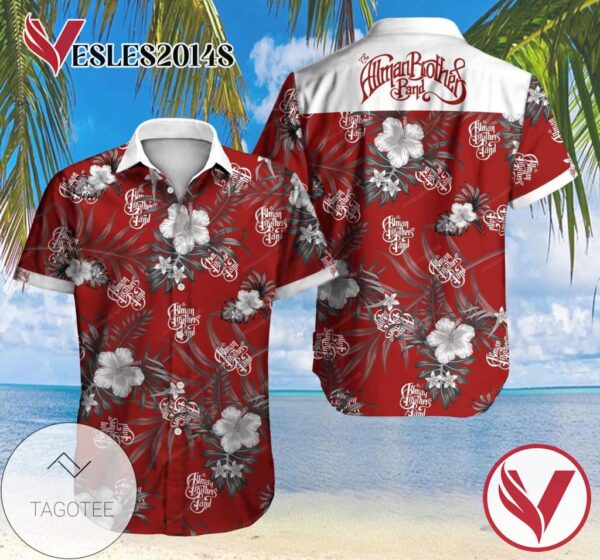Allman Brother Band Hawaiian Graphic Print Short Sleeve Hawaiian Casual Shirt Vesles2014S