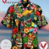 Aloha Tiki Tiki Awesome Graphic Print Short Sleeve Hawaiian Casual Shirt Vesles2014S