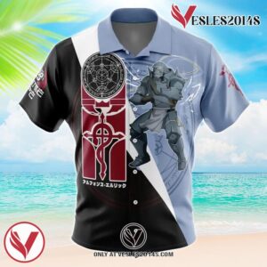 Alphonse Elric Fullmetal Alchemist Hawaiian Button Up Shirt, Perfect Gifts For Anime Lovers - Vesles2014S
