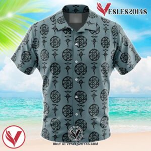 Alphonse V1 Fullmetal Alchemist Hawaiian Button Up Shirt, Perfect Gifts For Anime Lovers - Vesles2014S